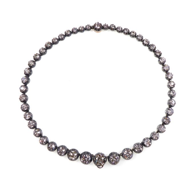 Goldsmith &amp; Silversmith Co - Antique graduated diamond collet necklace | MasterArt
